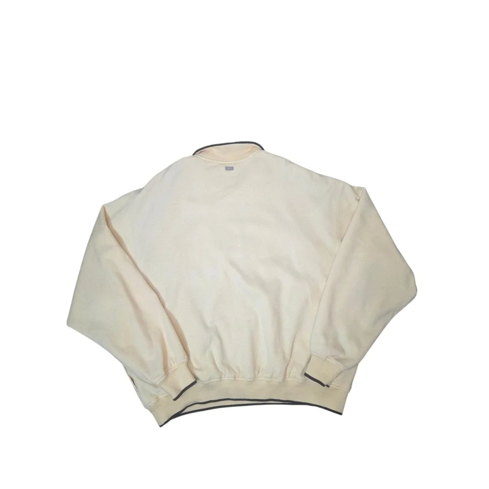 Page & Tuttle Mens XL 1/4 Zip Pullover Yellow Preppy Golf Country Club 90s